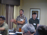 Bryan Prestel (left), discusses a point made during one of the presentations at the 2017 Forum. Bryan Prestel (left), discusses a point made during one of the presentations at the 2017 Forum.